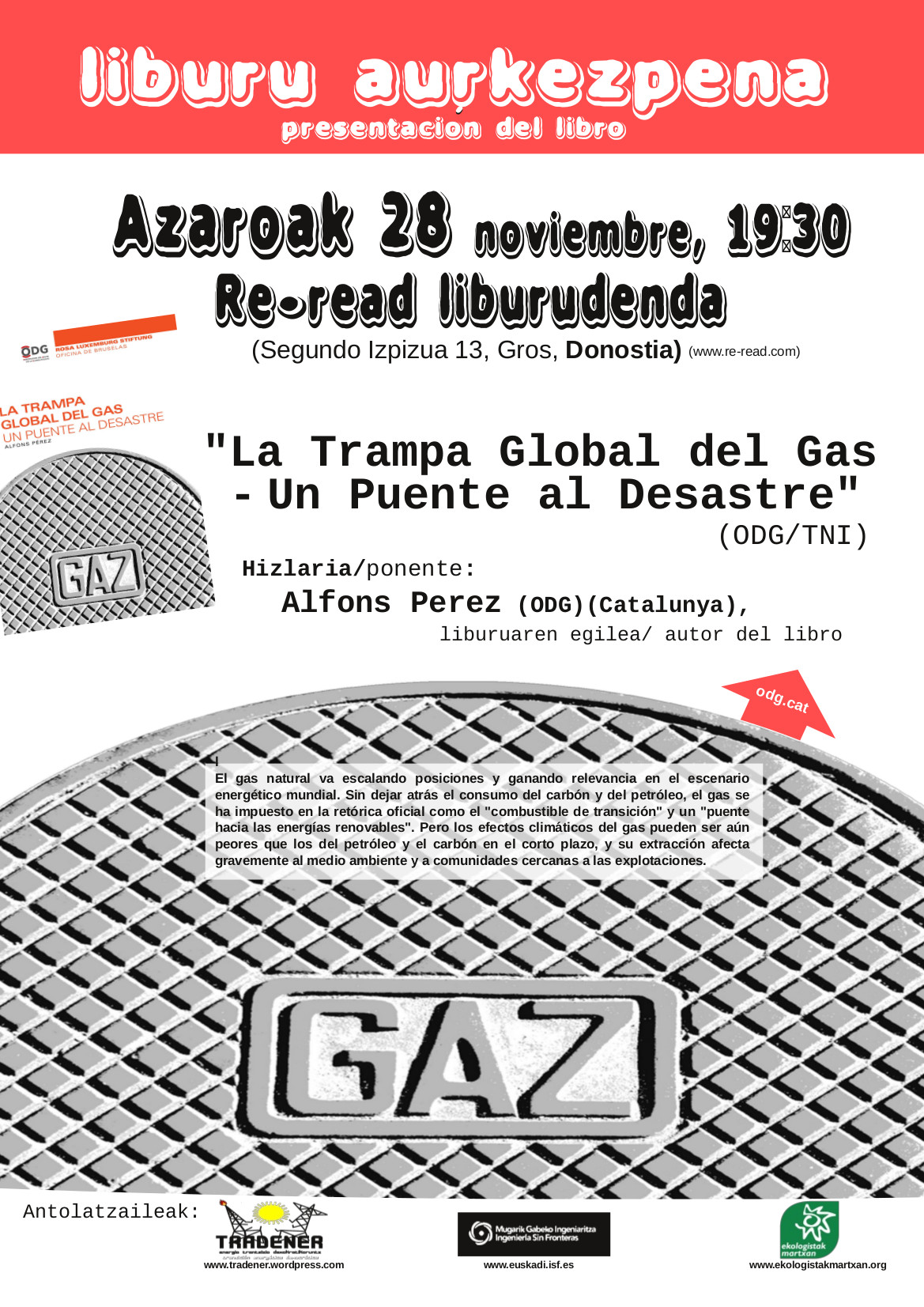 Liburu aurkezpena: “La Trampa Global del Gas – Un Puente al Desastre”