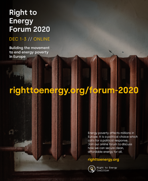 Únete al Foro sobre el Derecho a la Energía del 1 al 3 de diciembre de 2020 organizado por la Coalición Right to Energy!