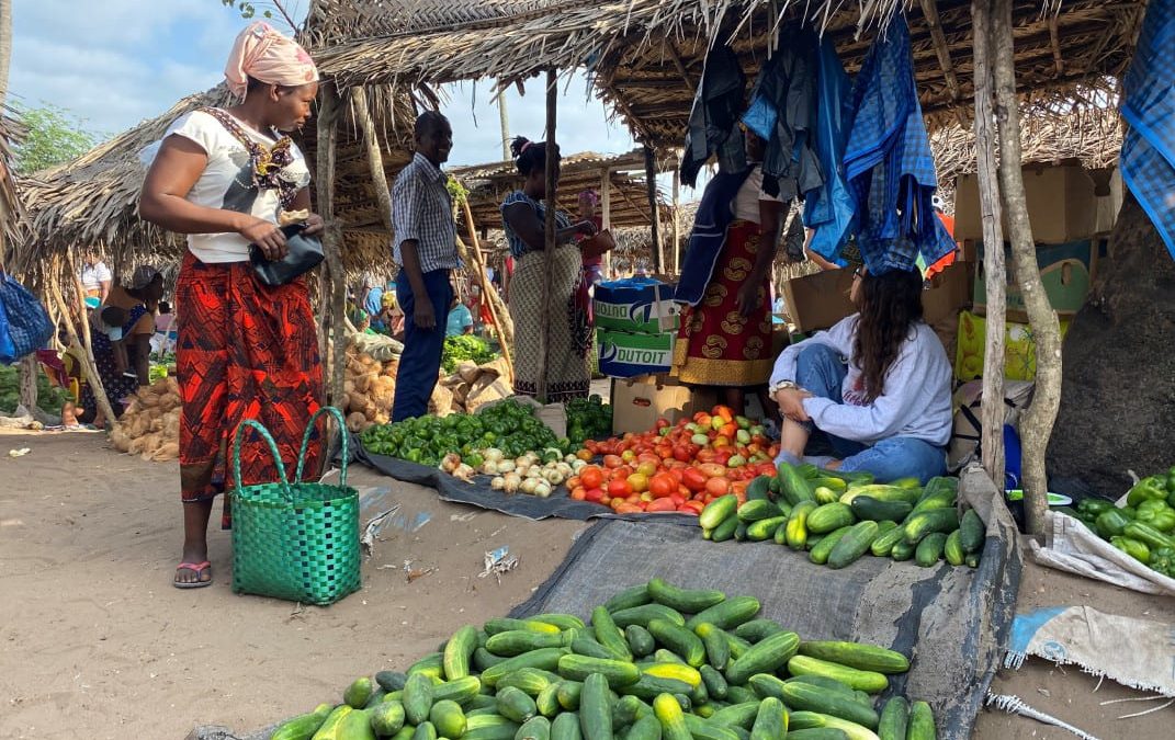 Un dia de camp i de mercat amb la companya Albertina, a Moçambic