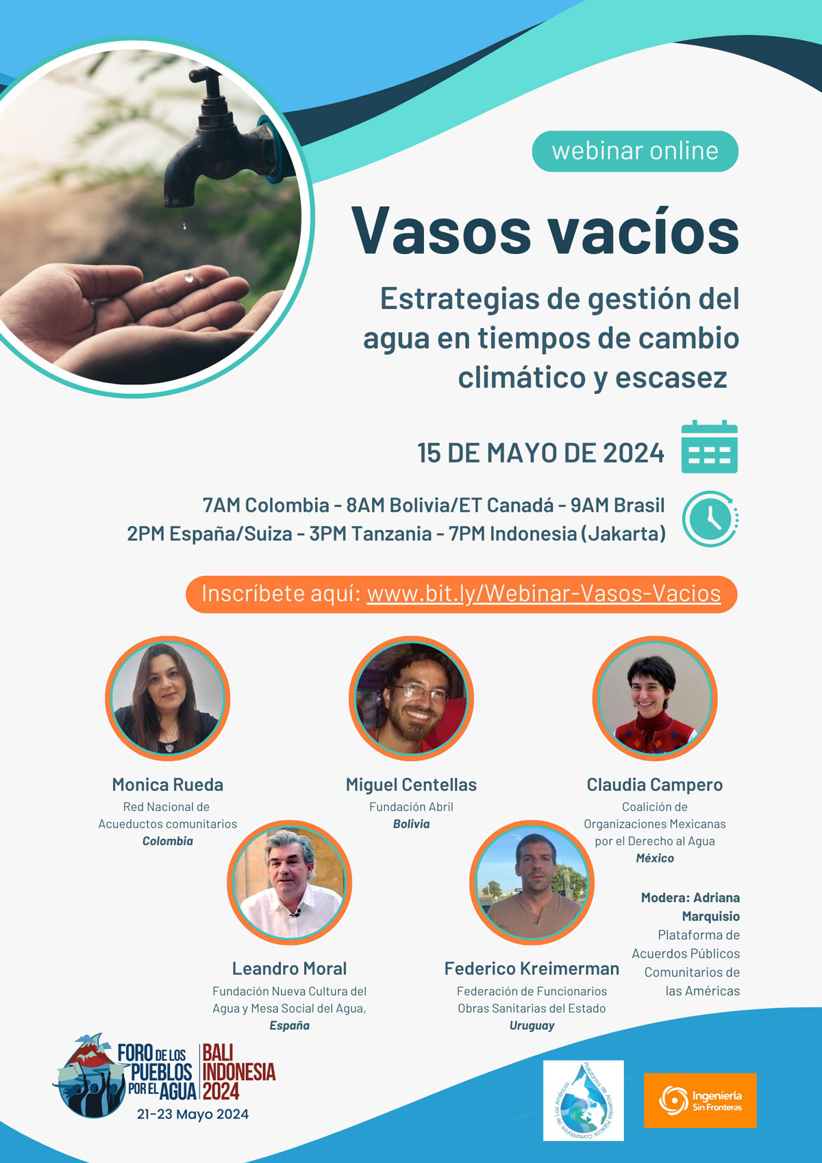 Webinar | Vasos Vacíos: estrategias de gestión del agua en tiempos de cambio climático y escasez