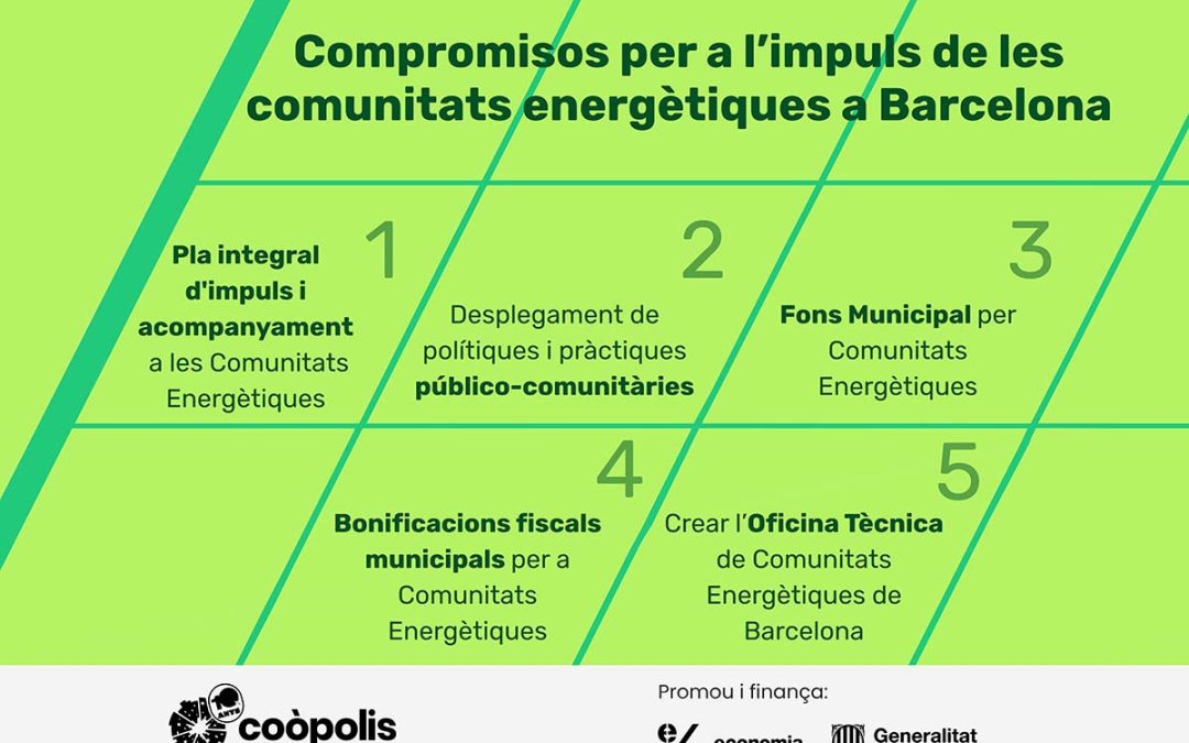 Llamamiento para firmar los compromisos para el impulso de las comunidades energéticas de Barcelona