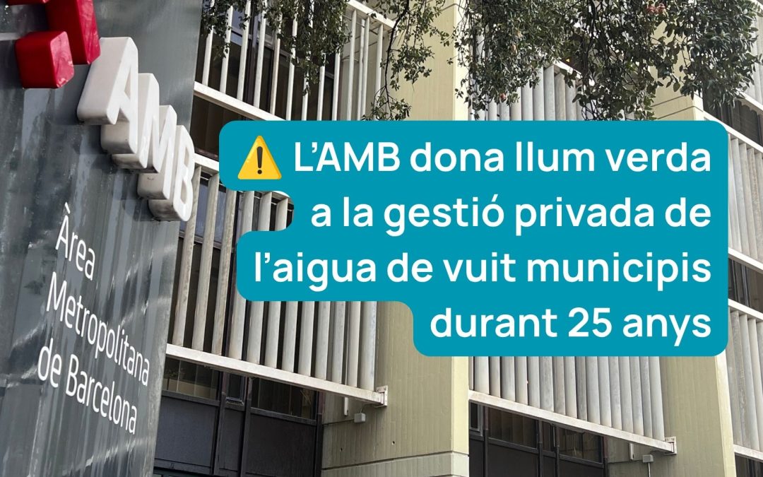 L’AMB dona llum verda a la gestió privada de l’aigua de vuit municipis durant 25 anys